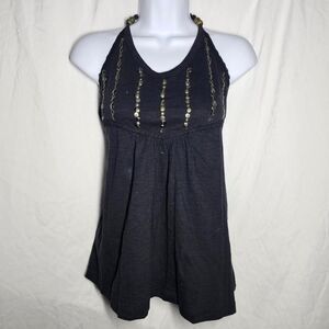 vintage y2k 2000s decree beaded halter neck top